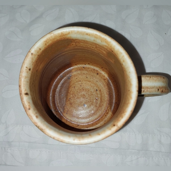 Artist Signed Handcrafted Brown Pottery Mug - Picture 2 of 11